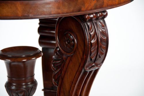 fig 3. Fine French 19th Century Marble Topped Louis Philippe Mahogany Centre Table