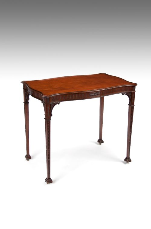 Finely Figured Adam Style 19th Century Mahogany Silver Table
