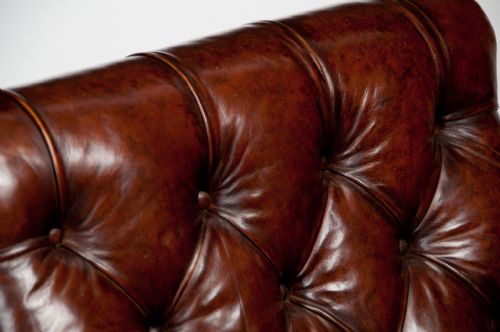 fig 1. 19th Century Victorian Walnut Leather Armchair Shoolbred