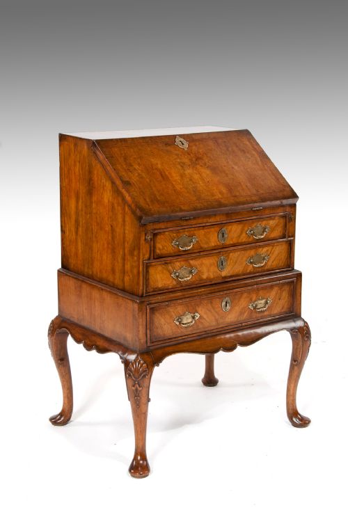 Quality Walnut Bureau on Stand Late 19th Century