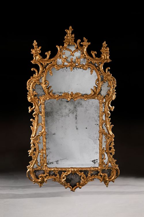 Exceptional Mid 18th Century George II Carton Pierre Gilt Mirror in the Manner of John Linnell