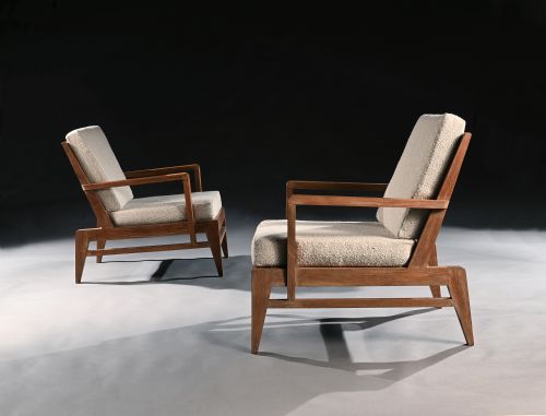 fig 2. Iconic Pair of Rene Gabriel Art Deco Oak Lounge Chairs