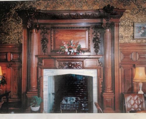 fig 2. A Unusual Grand Antique 19th Century Carved Walnut Fire Surround Provenance Castle Levan Manor