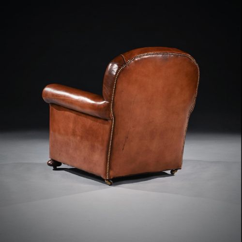 fig 2. Antique Pair of Edwardian Leather Upholstered Club Chairs