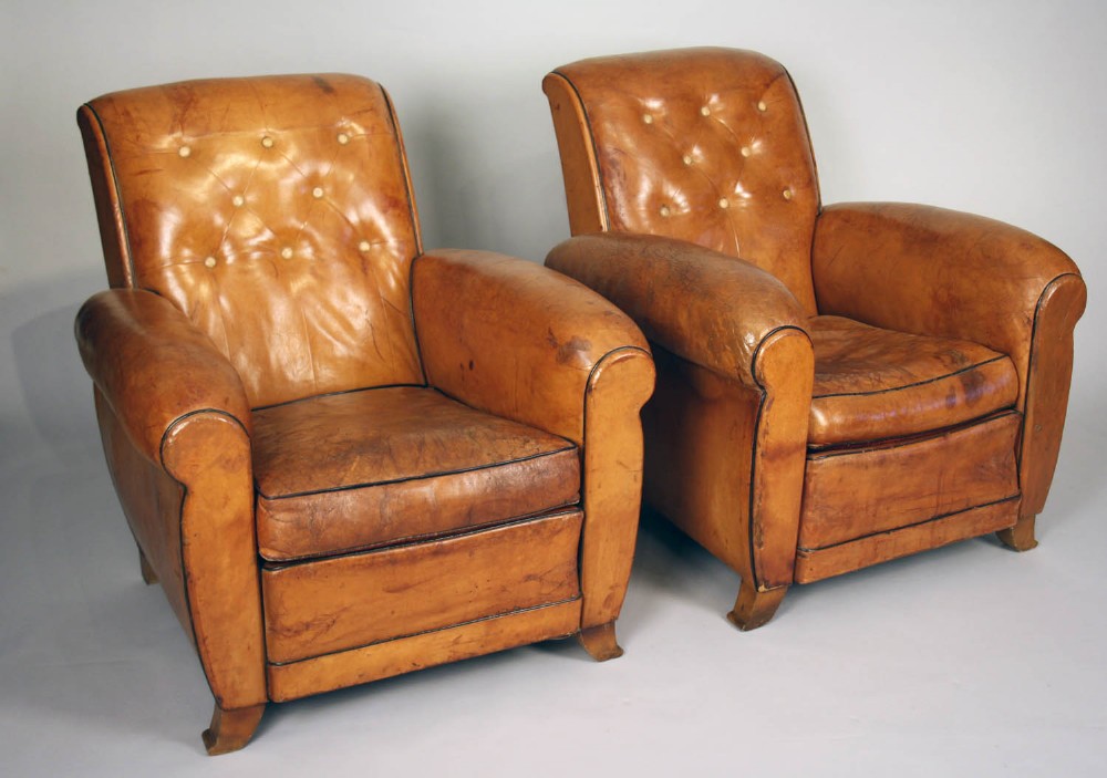 Pair of French Club Chairs