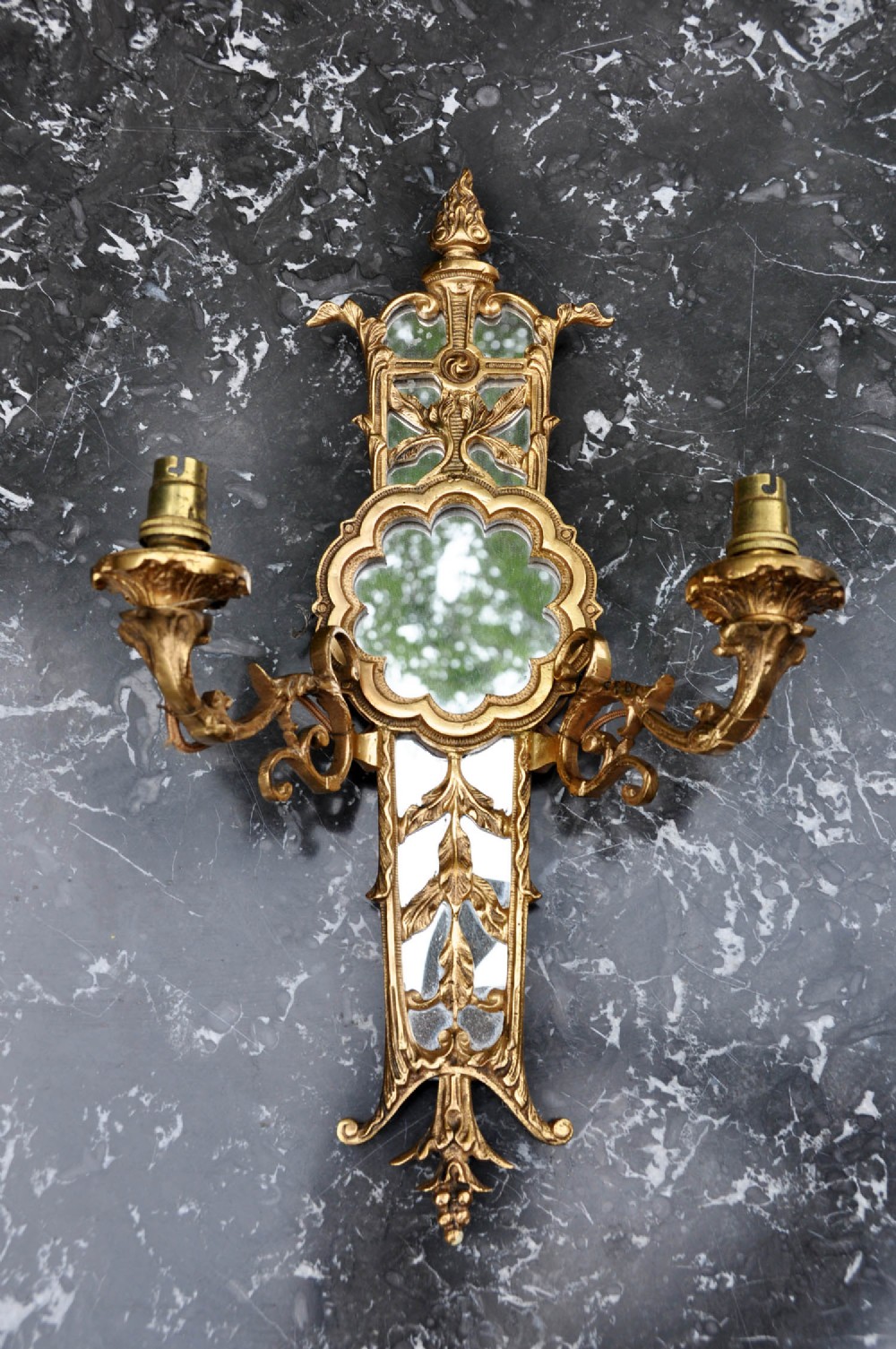 Set of Four Gilt Brass Sconces
