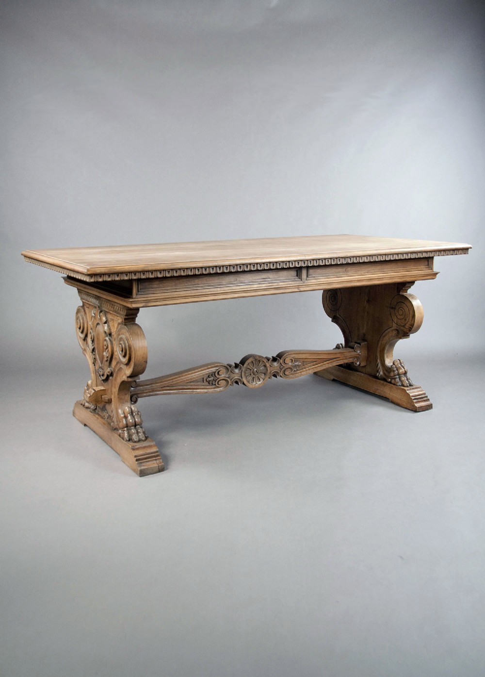 Stunning Antique Carved Walnut Table