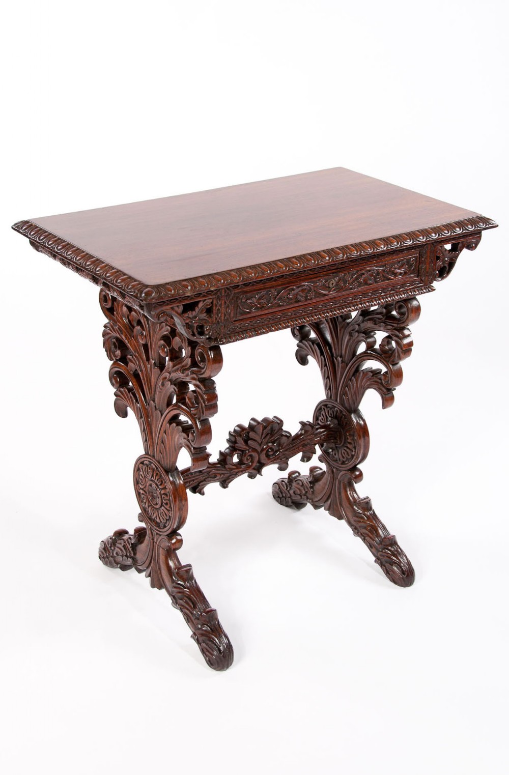 A Fine Quality 19th Century Rosewood Carved Side Table