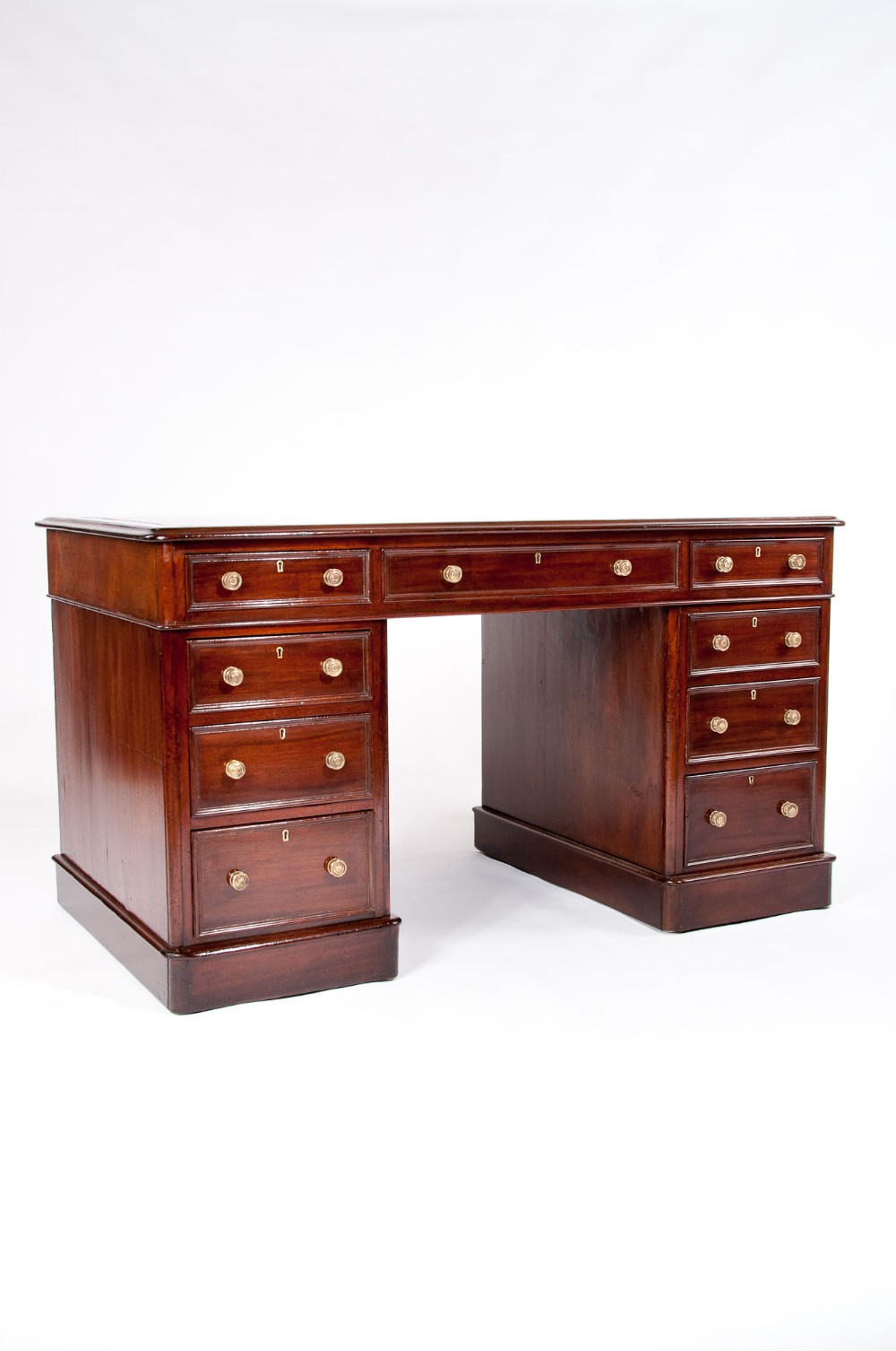Antique Mahogany Pedestal Writing Desk
