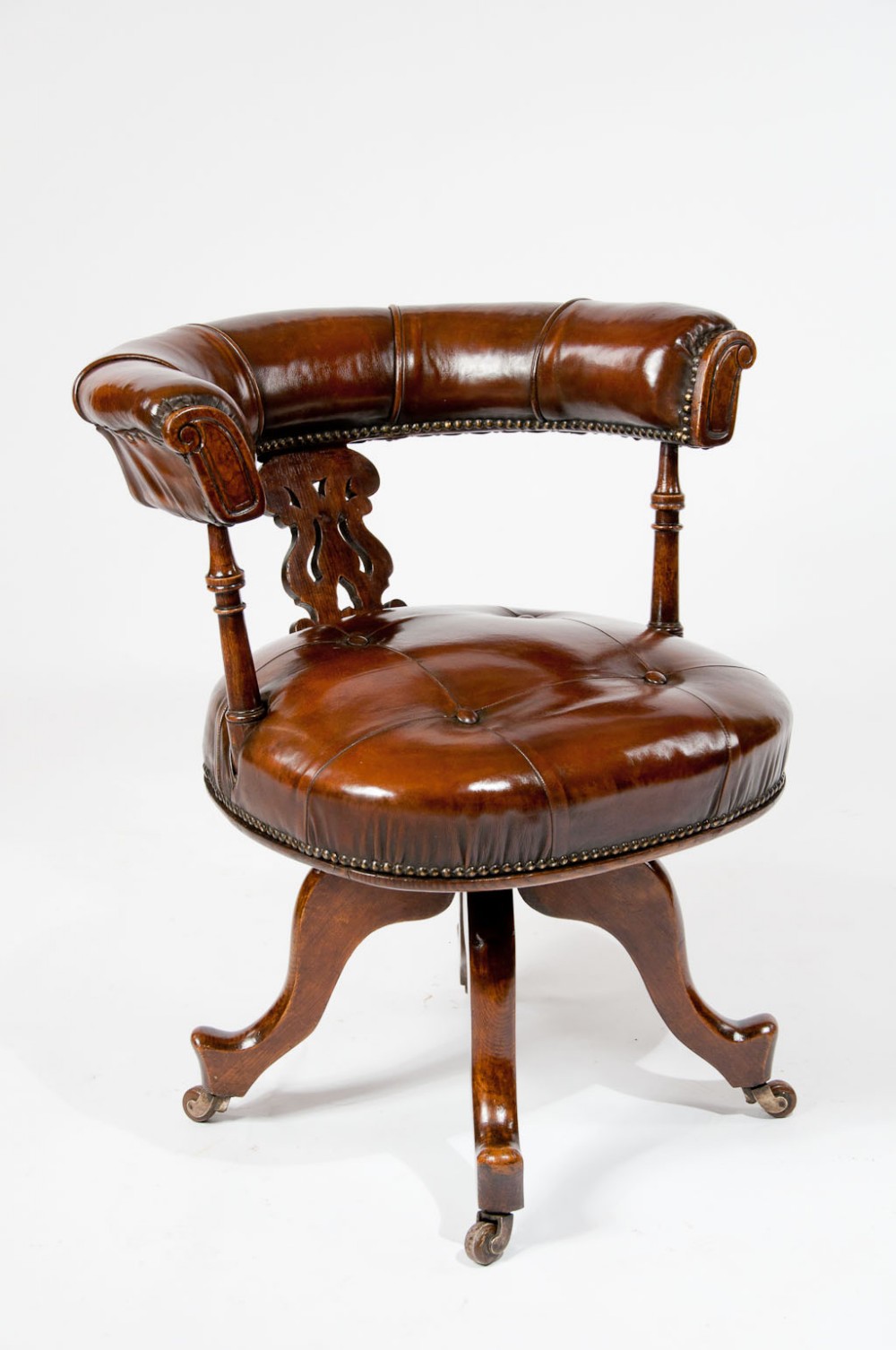 Victorian Leather Upholstered Desk Chair