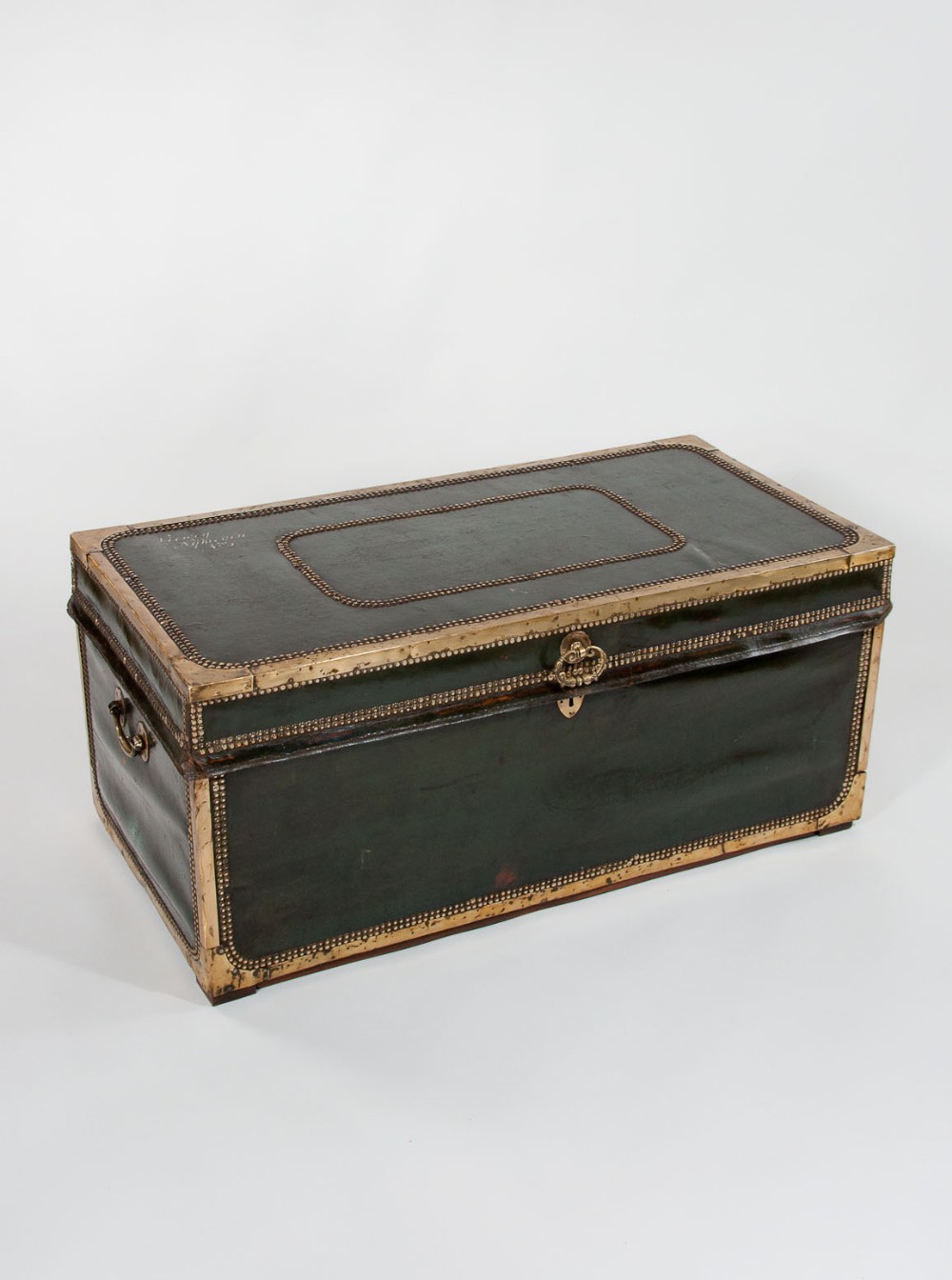 Early 19th Century Leather Camphourwood Trunk