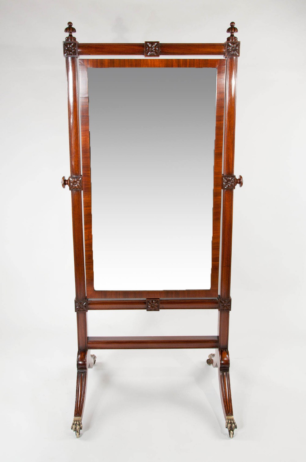 A Fine Regency Mahogany Cheval Mirror