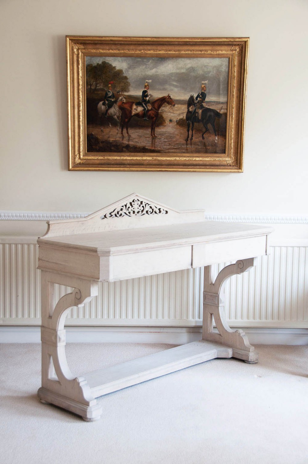 Victorian Gothic Bleached Oak Side Table