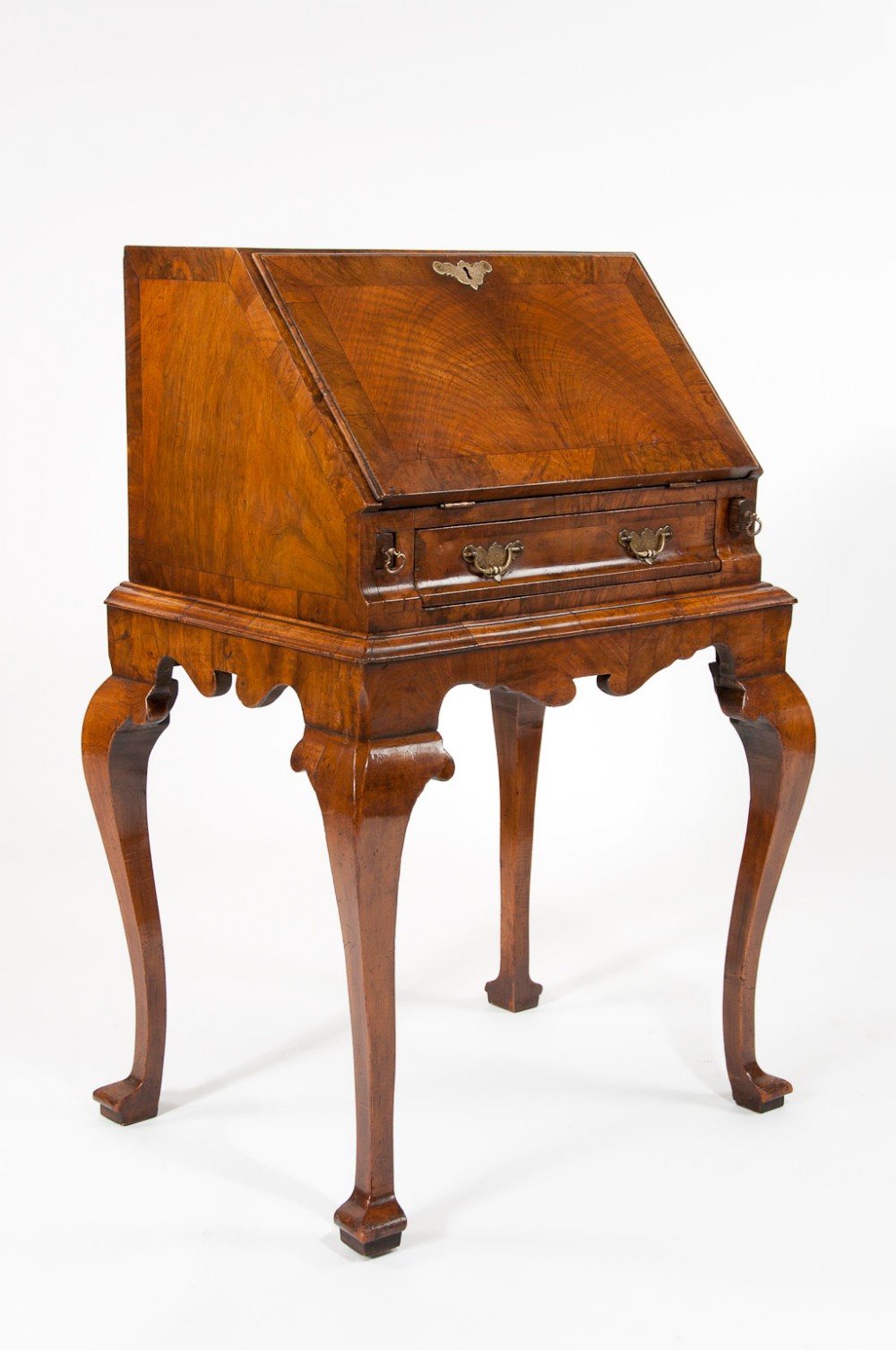 Late 19th Century Walnut Bureau On Stand
