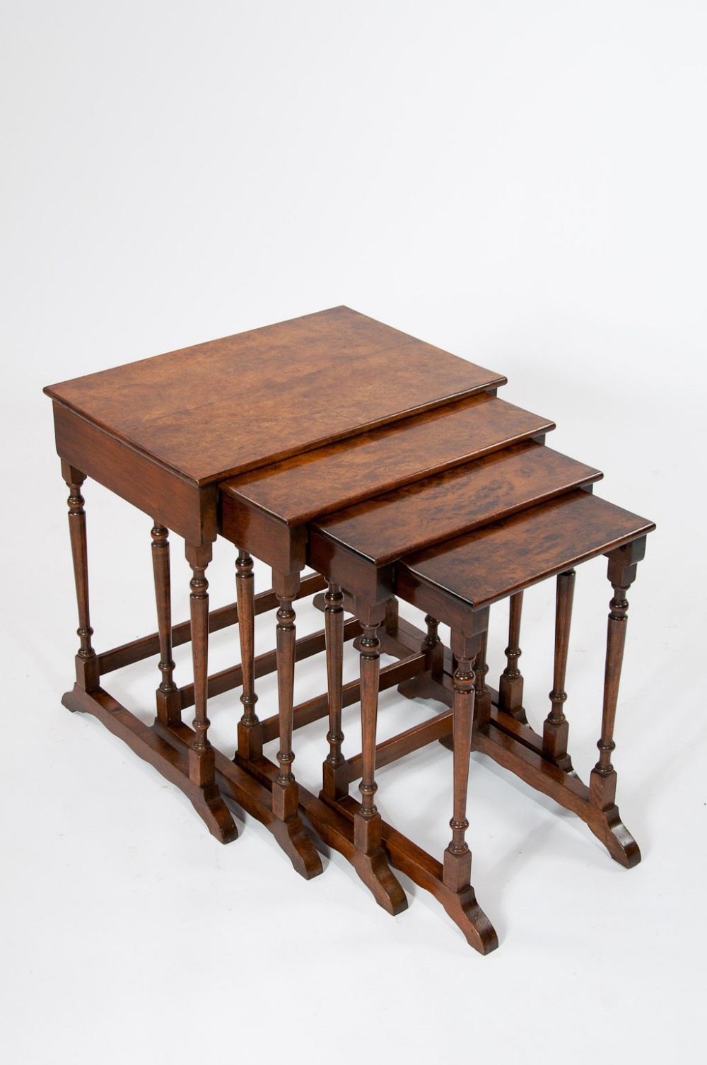 Antique Burr Walnut Nest of Four Tables 