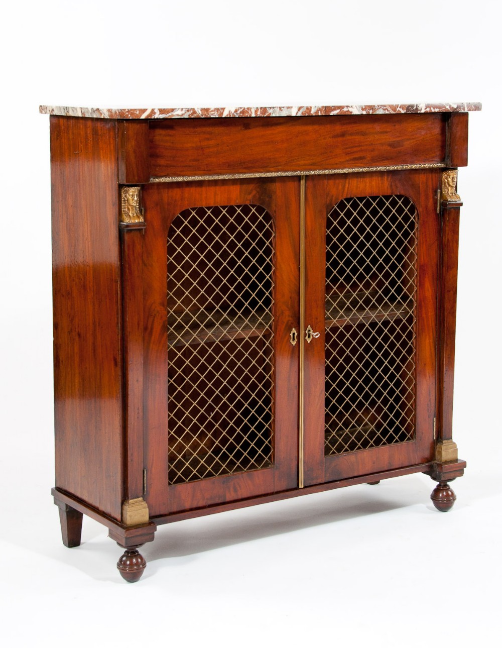 Superb Regency Mahogany Marble Topped Chiffonier