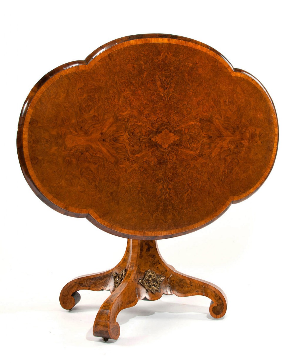 19th Century Burr Walnut Shaped Center Table