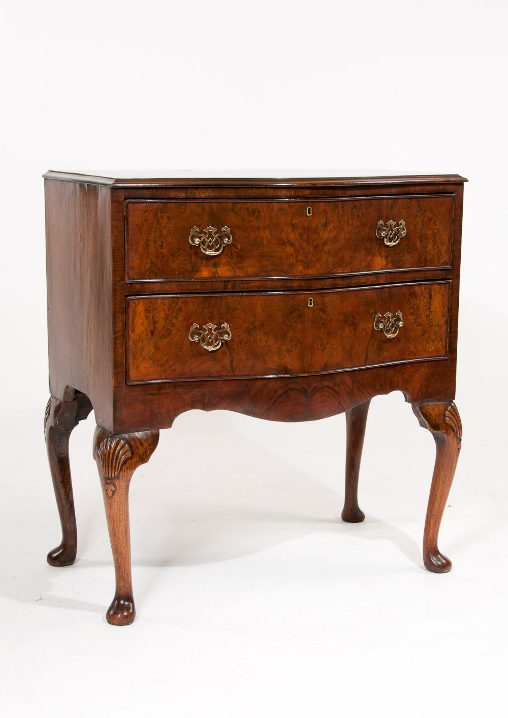 Antique Serpentine Walnut Chest of Drawers