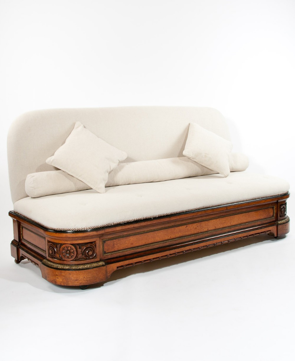 Exceptional Quality 19th Century Walnut Sofa With Ormolu 