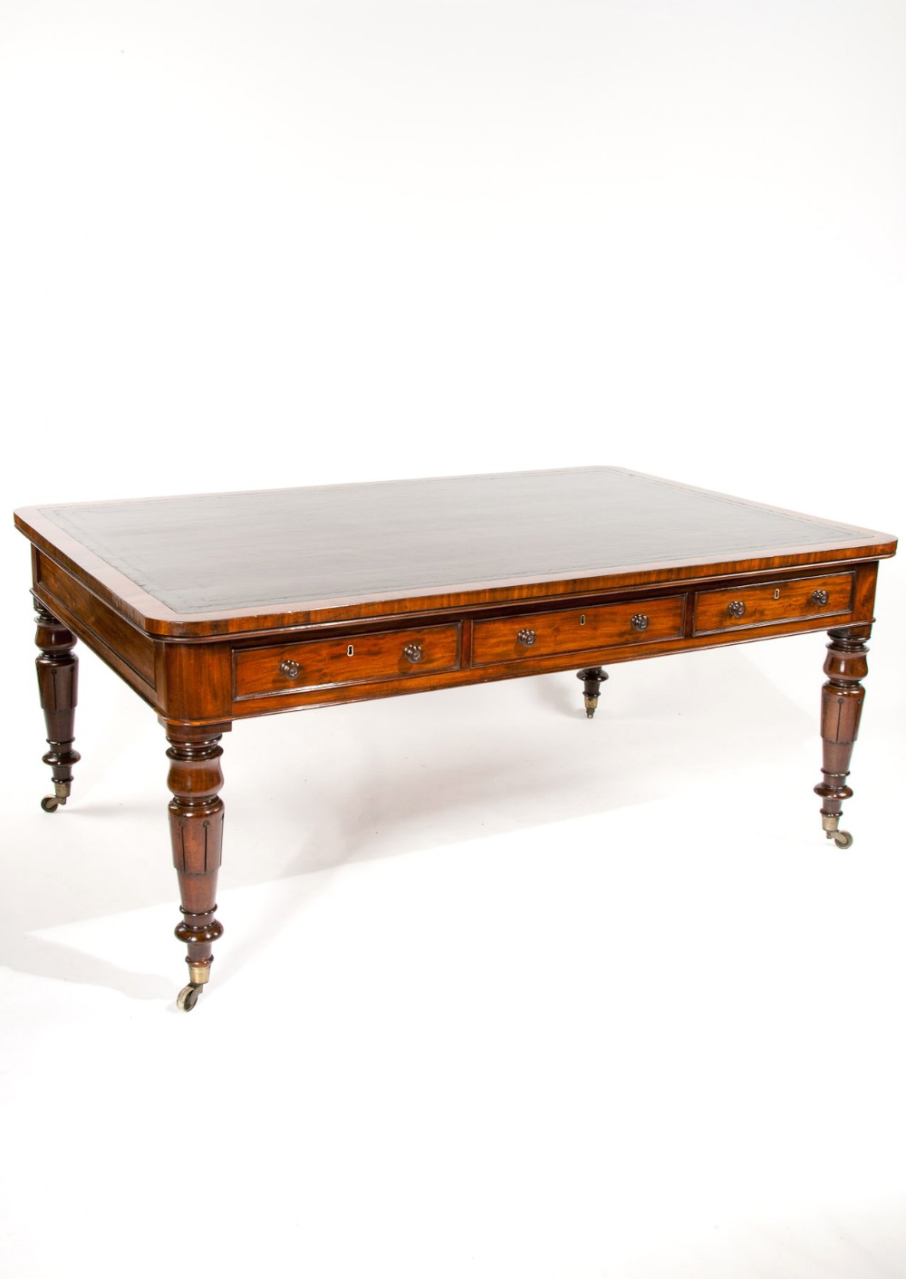Superb Antique Mahogany Partners Writing Table