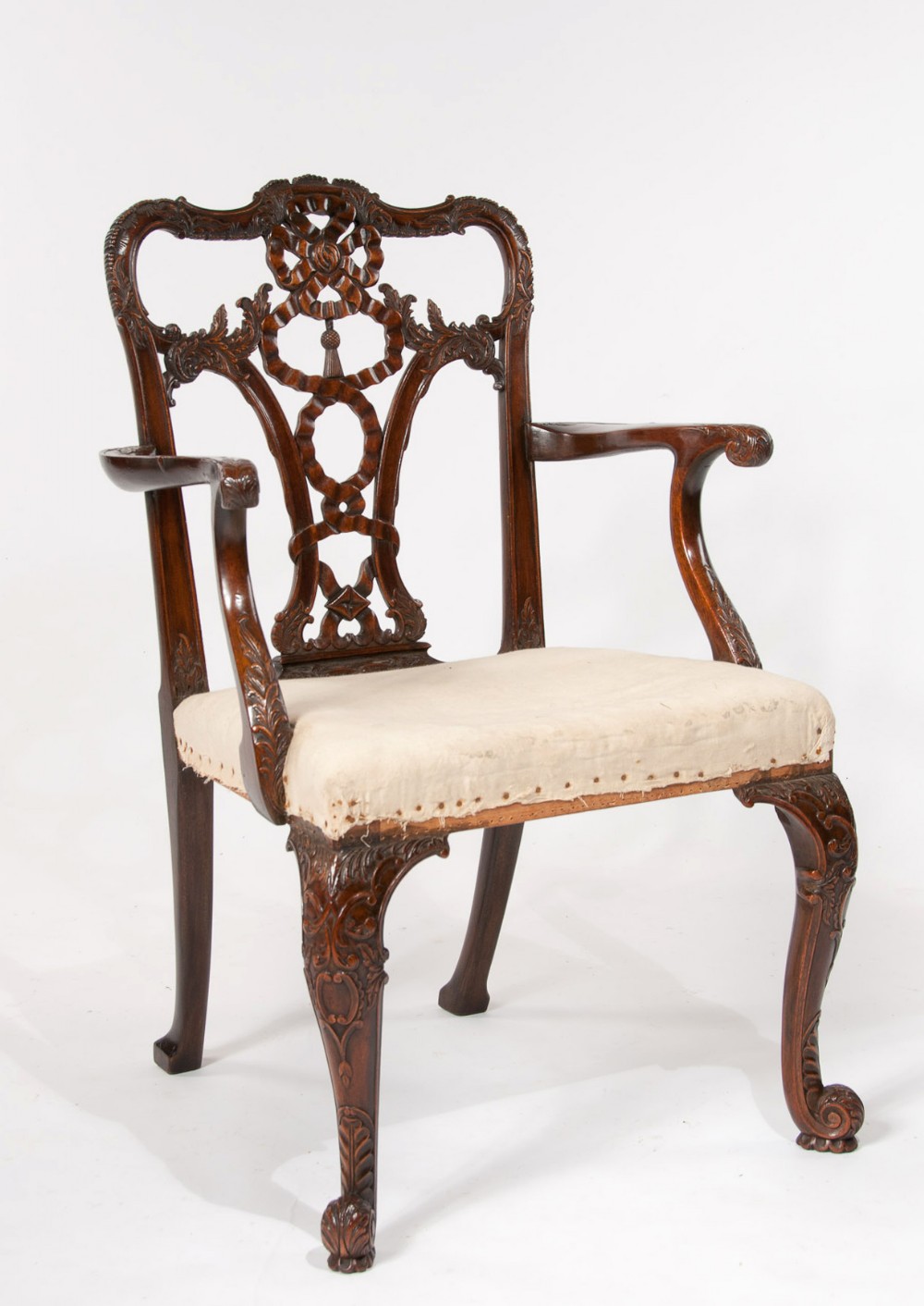 An Extremely Well Carved 19th C Desk Chair