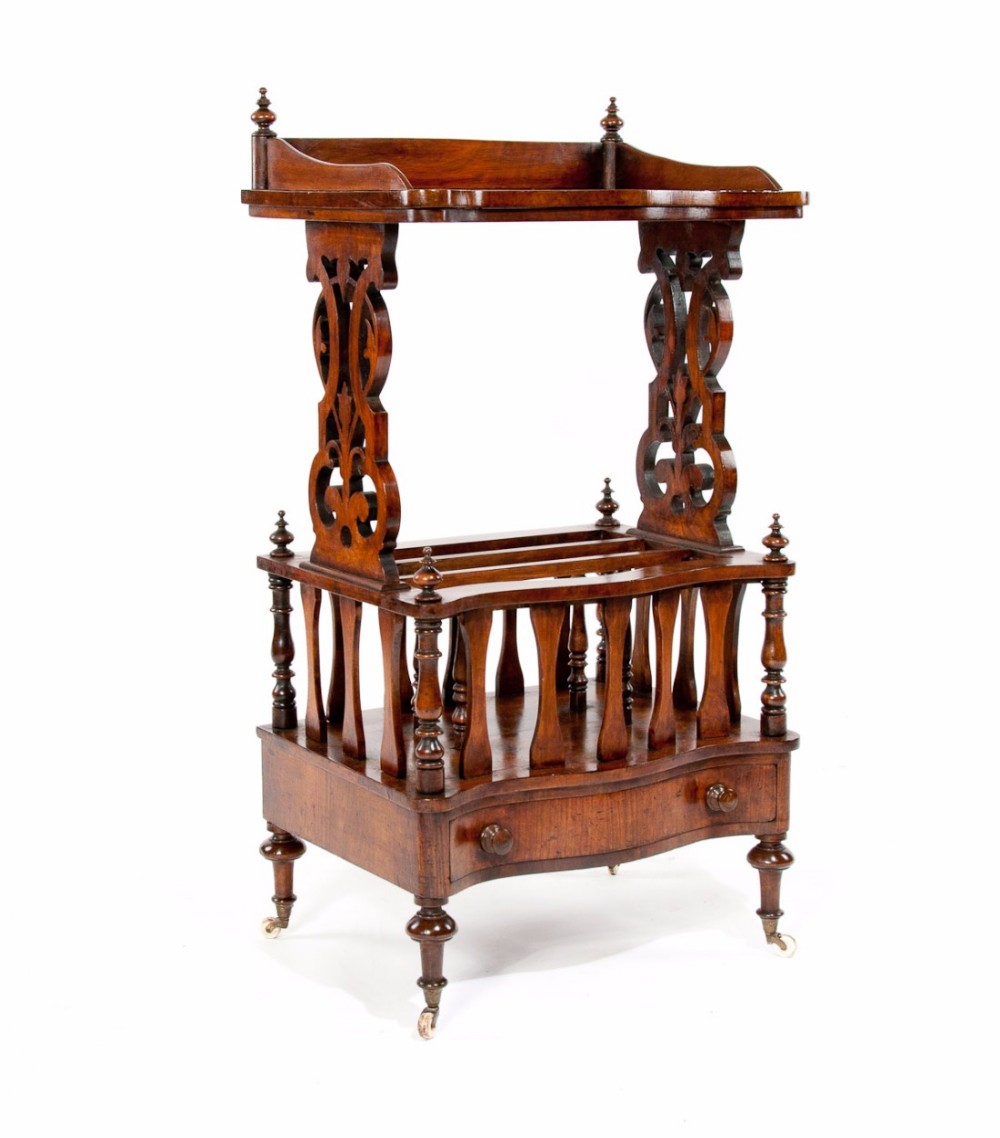Good Antique Victorian Burr Walnut Canterbury