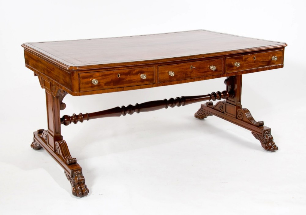Fine Regency Mahogany Partners Writing Table