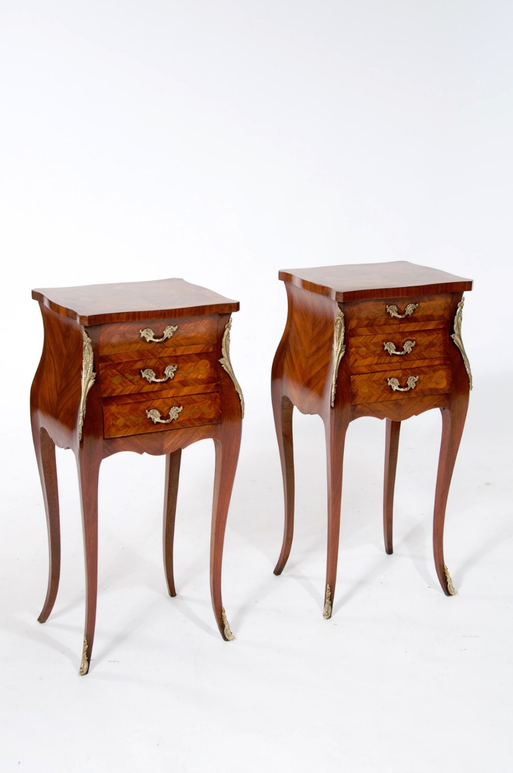 Stunning Pair of Antique Shaped Bedside Chests
