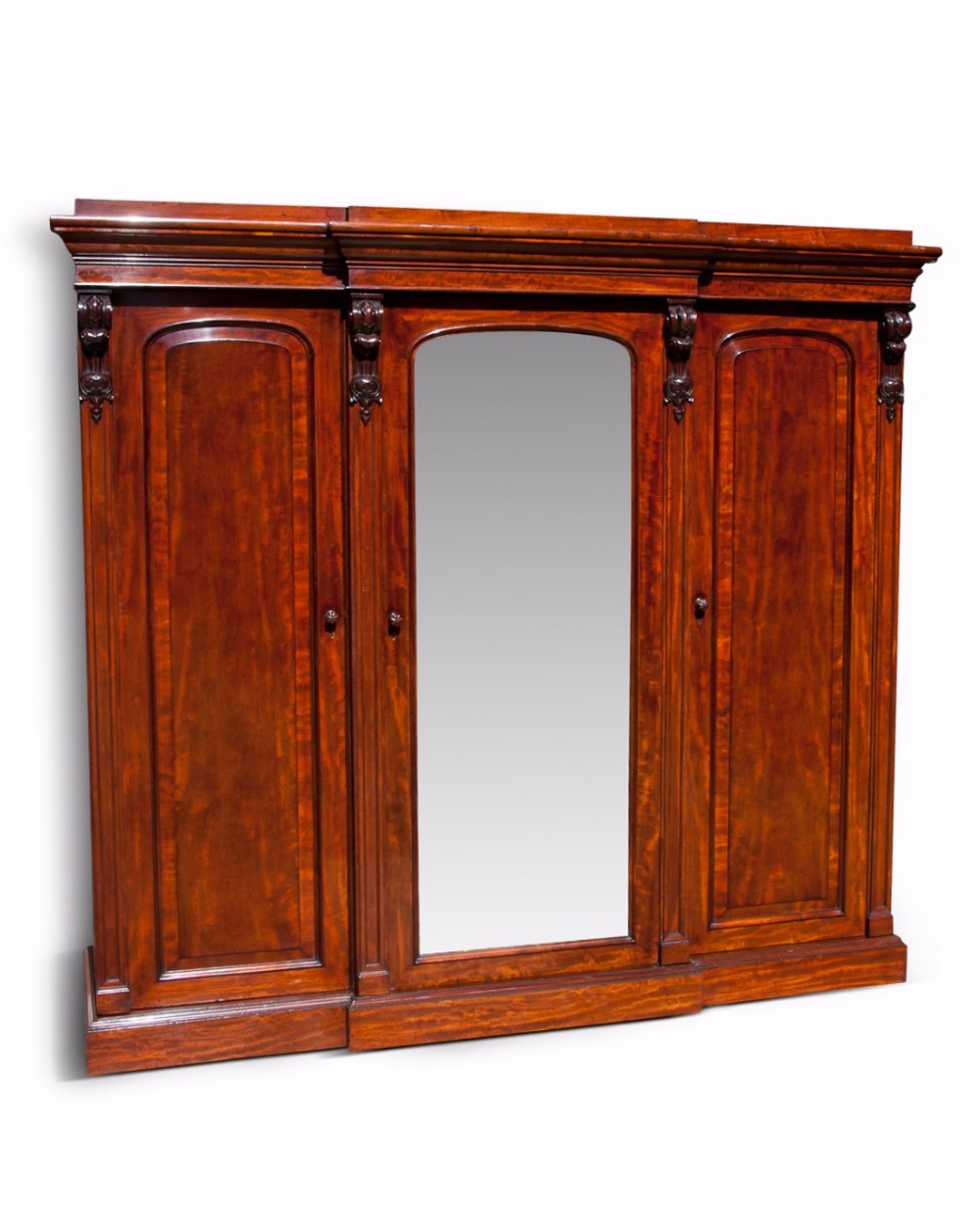 Fine Quality Victorian Mahogany Breakfront Wardrobe