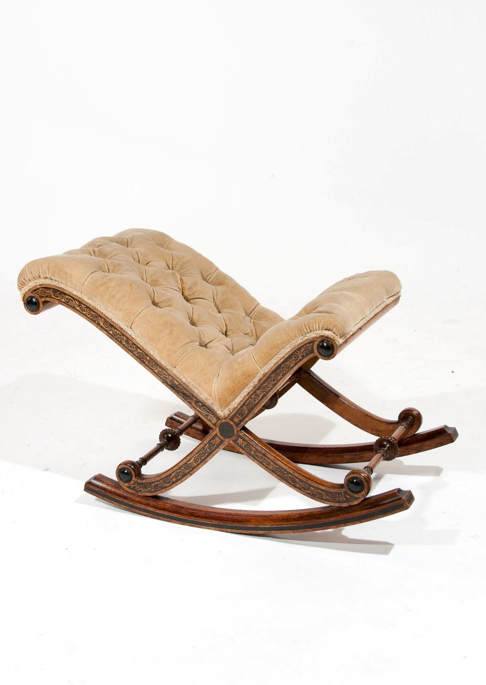 Fine Antique Rocking Gout Stool