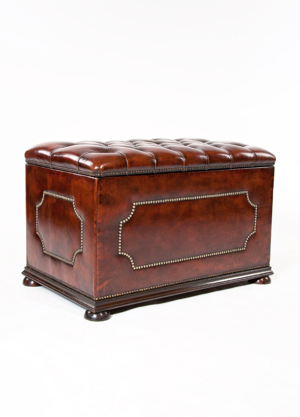 Antique Leather Upholstered Ottoman C1900