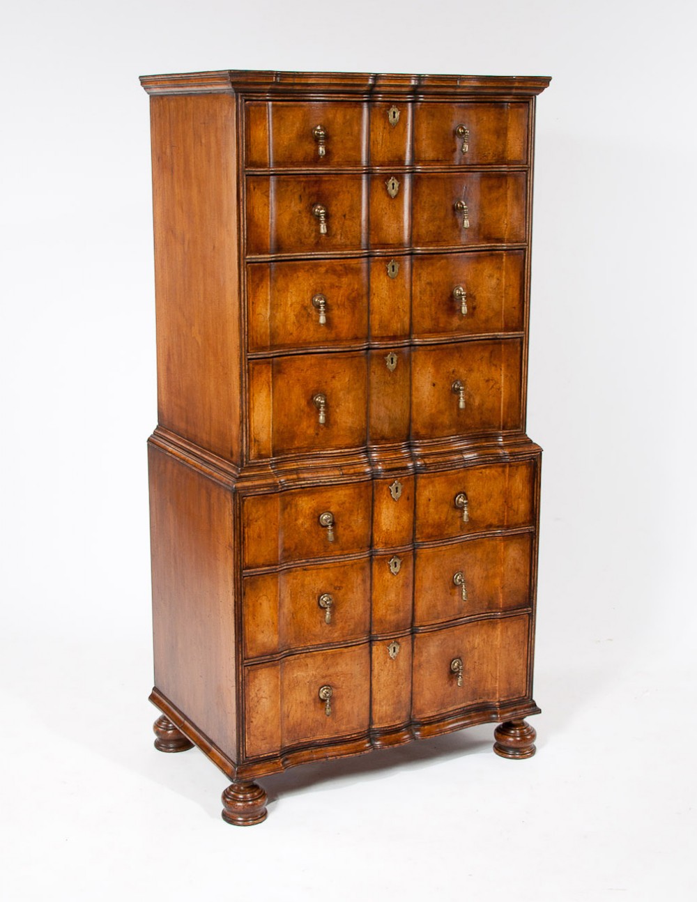 Wonderful Shaped Antique Walnut Chest on Chest