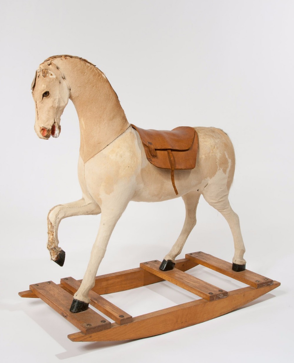 Antique Victorian Rocking Horse on Oak Base