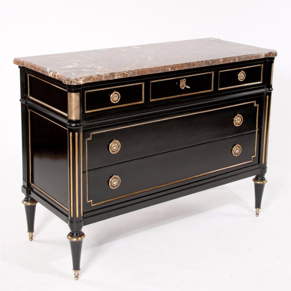 Extremely Fine Antique Ebonised French Commode