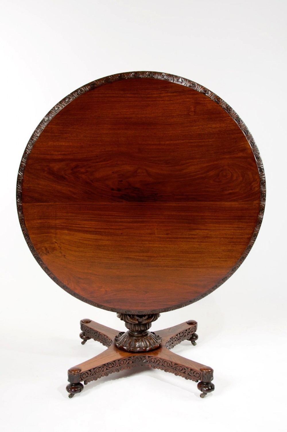 19th C Anglo Indian Rosewood Carved Table 