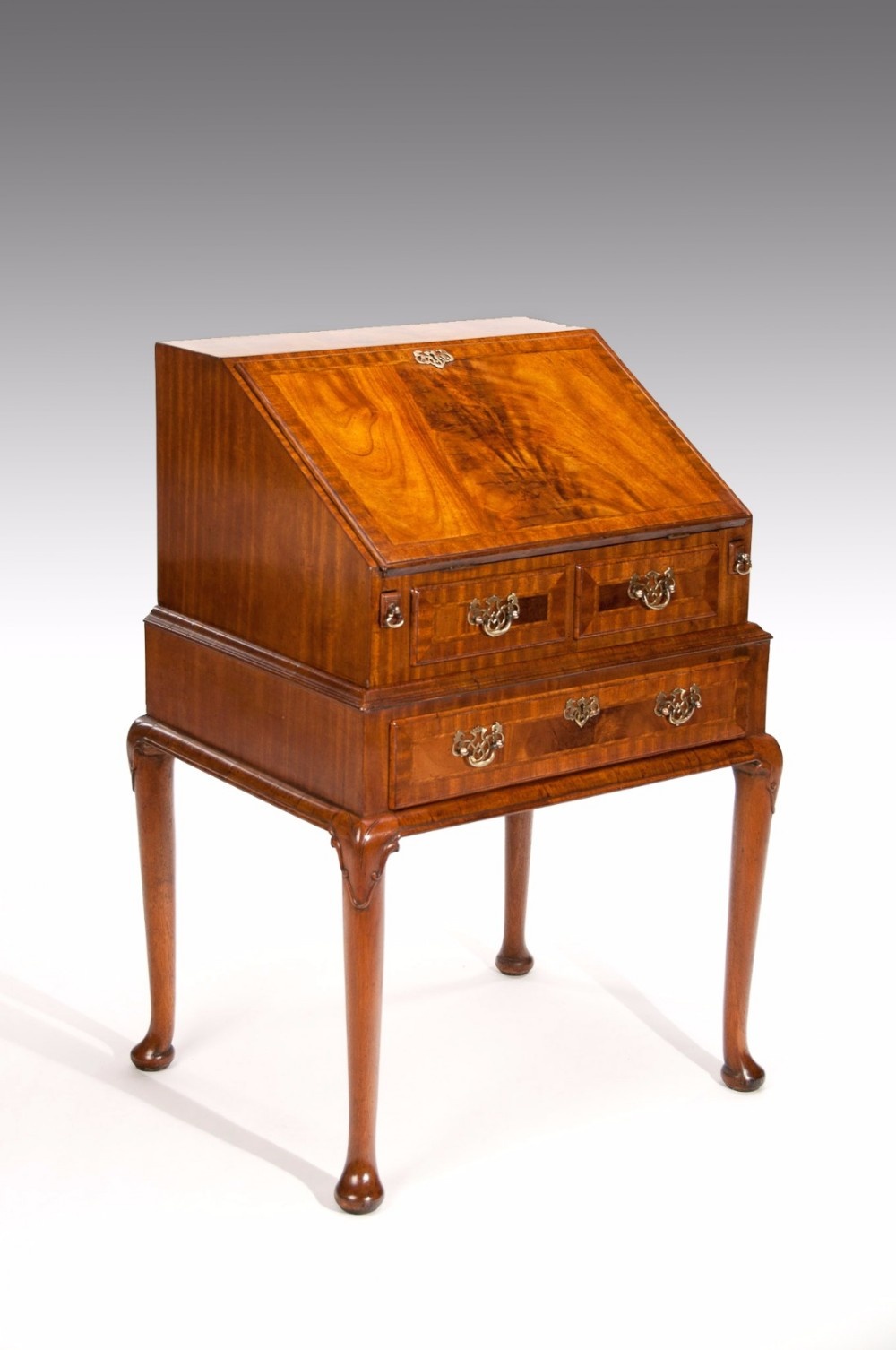 Antique Faded Mahogany Bureau On Stand