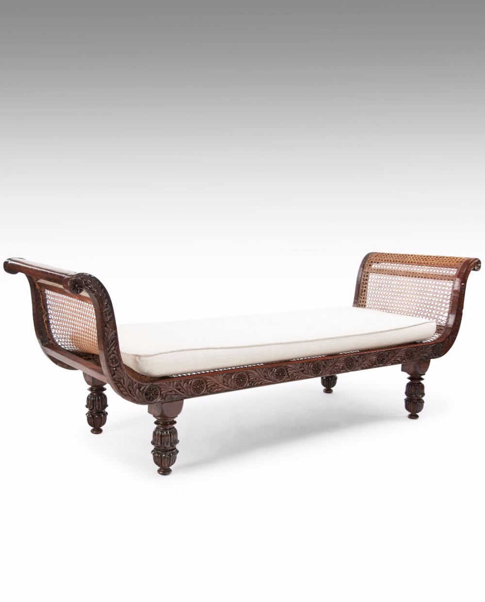 19th Century Anglo Indian Rosewood Daybed 