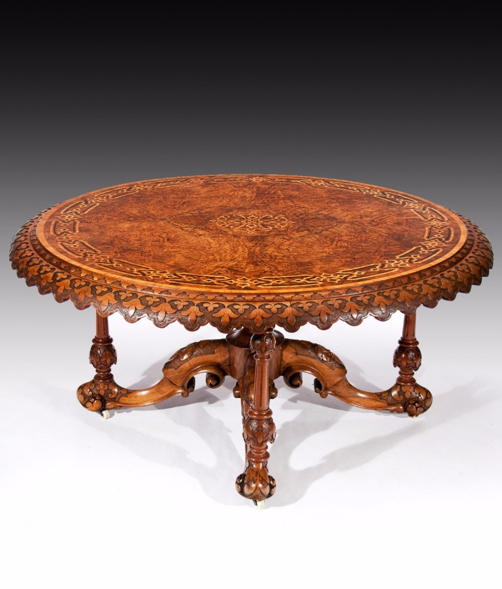 A Magnificent & Large Victorian Burr Walnut Centre Table