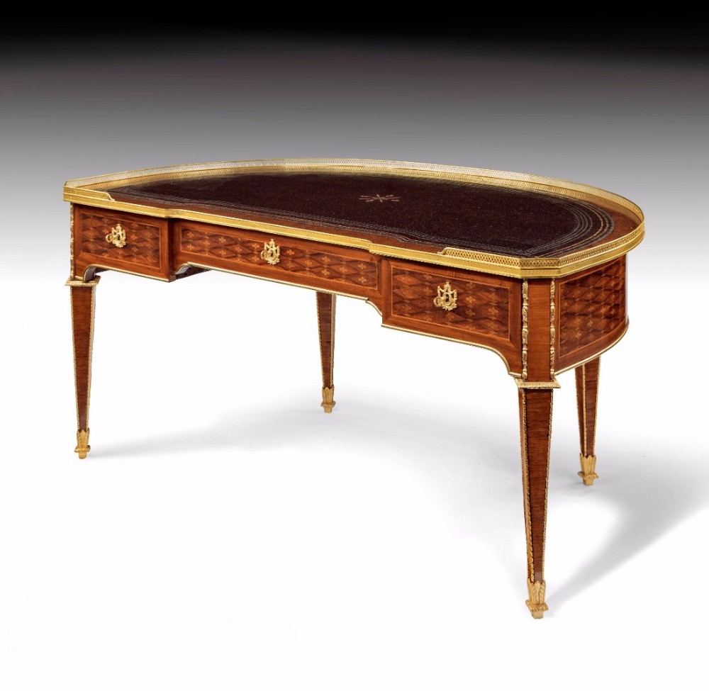 A Stunning Rare 19th Century Demi Lune - Crescent Shaped Desk