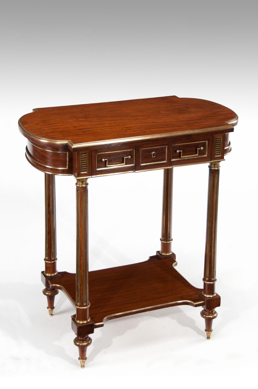 A Fine French Mahogany and Brass Louis XVI style Occasional – Dressing Table (Table A Ouvrage)