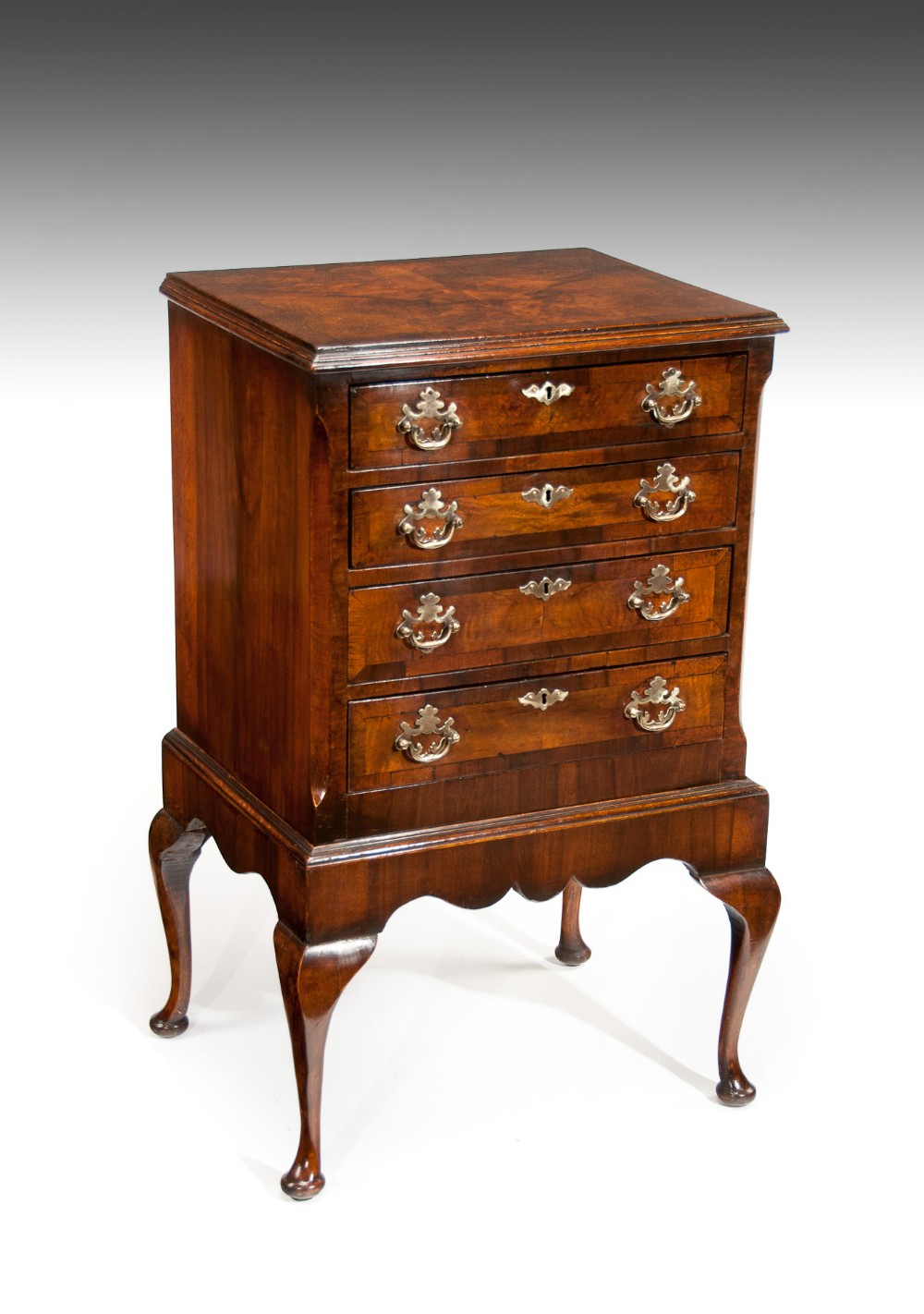 Good Antique Walnut Chest Of Drawers On Stand