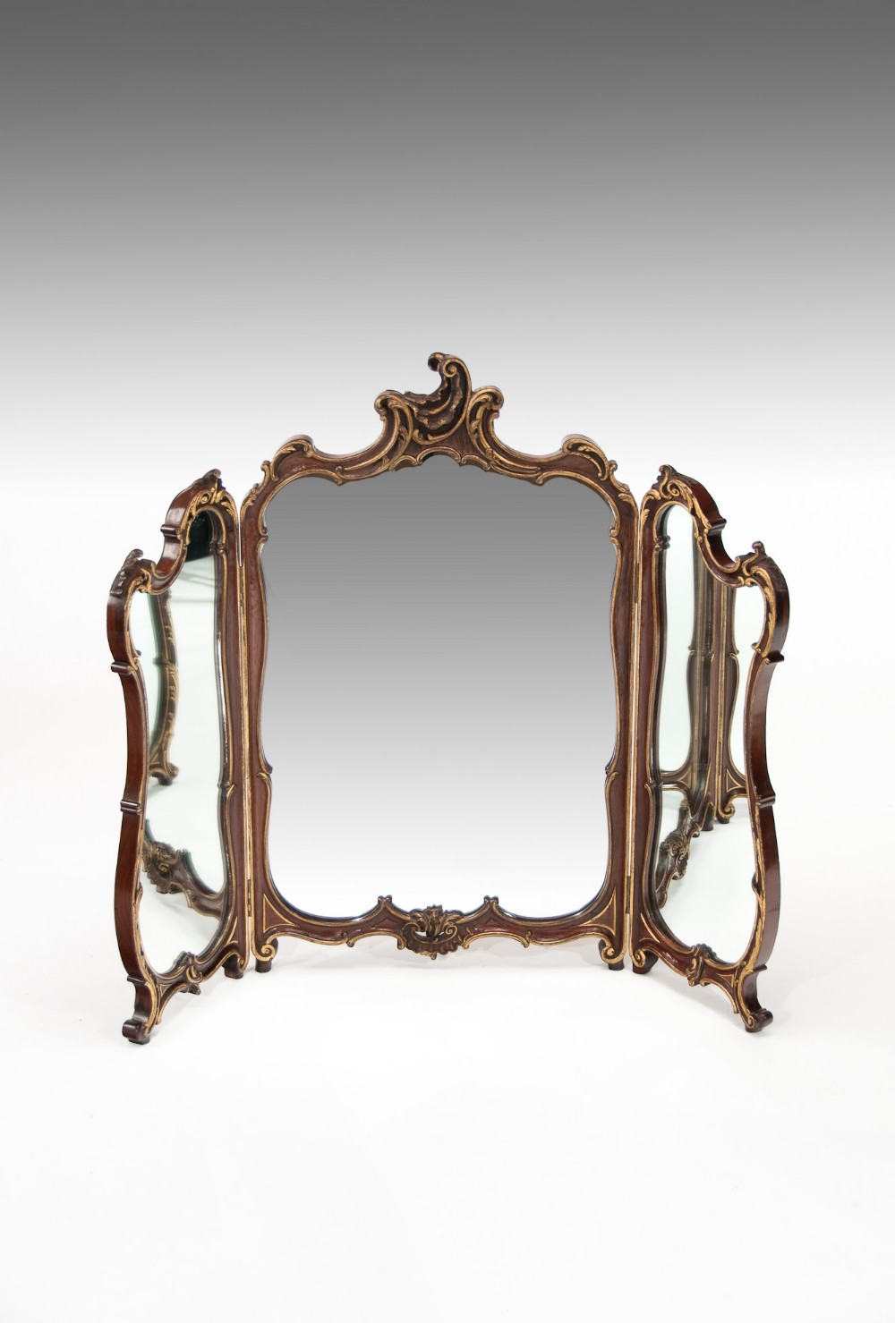 Antique Mahogany Triptych Dressing Mirror