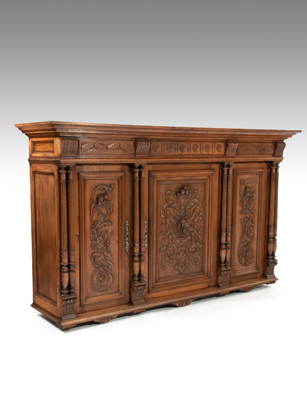 19th Century Carved Hanging Walnut Cabinet 