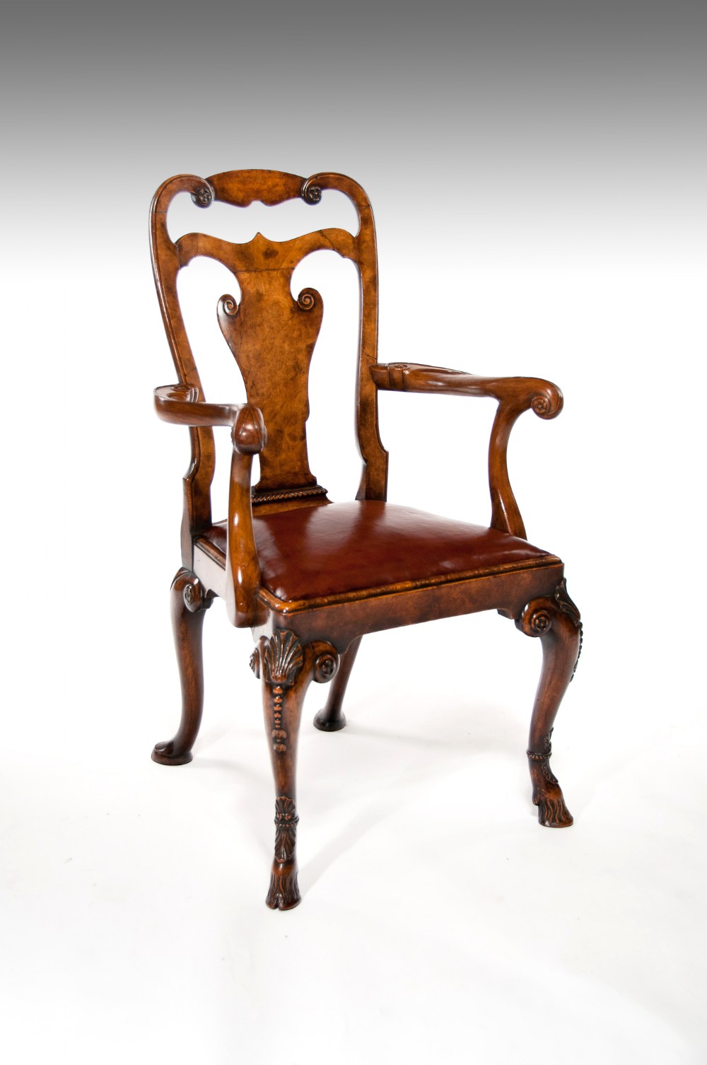 A Fine Antique Walnut Desk Chair by Charles Tozer