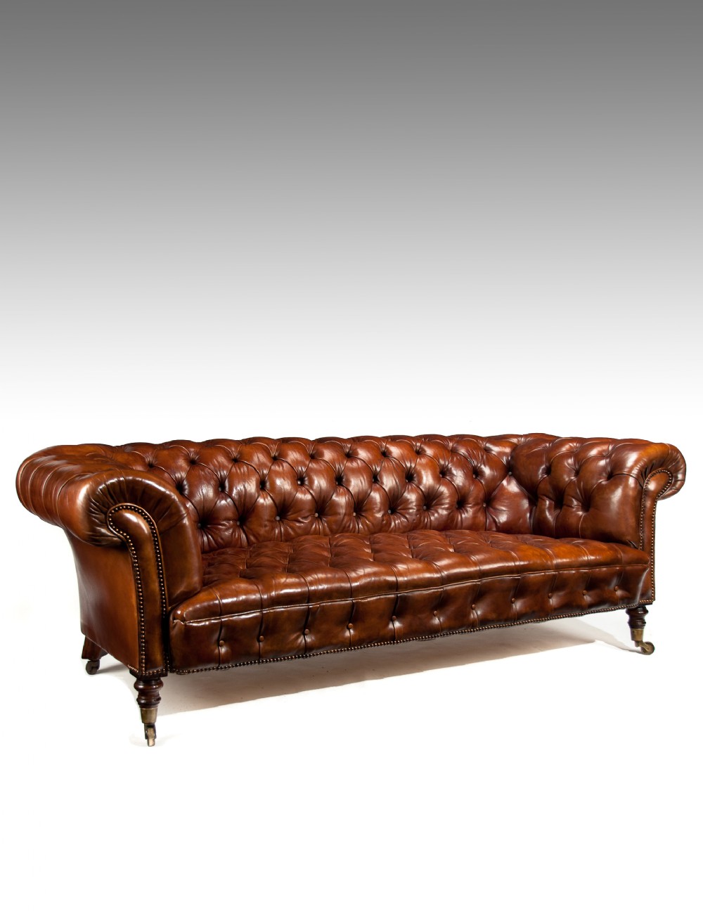Fine Antique 19th Century Leather Upholstered Chesterfield 
