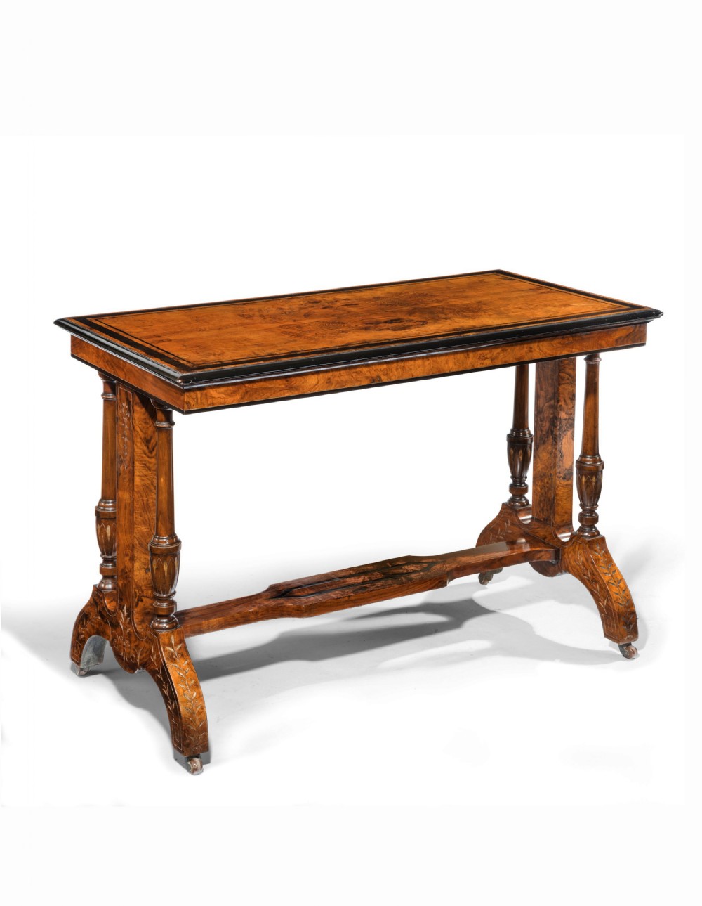 Antique Walnut and Ebony Inlaid Table View II