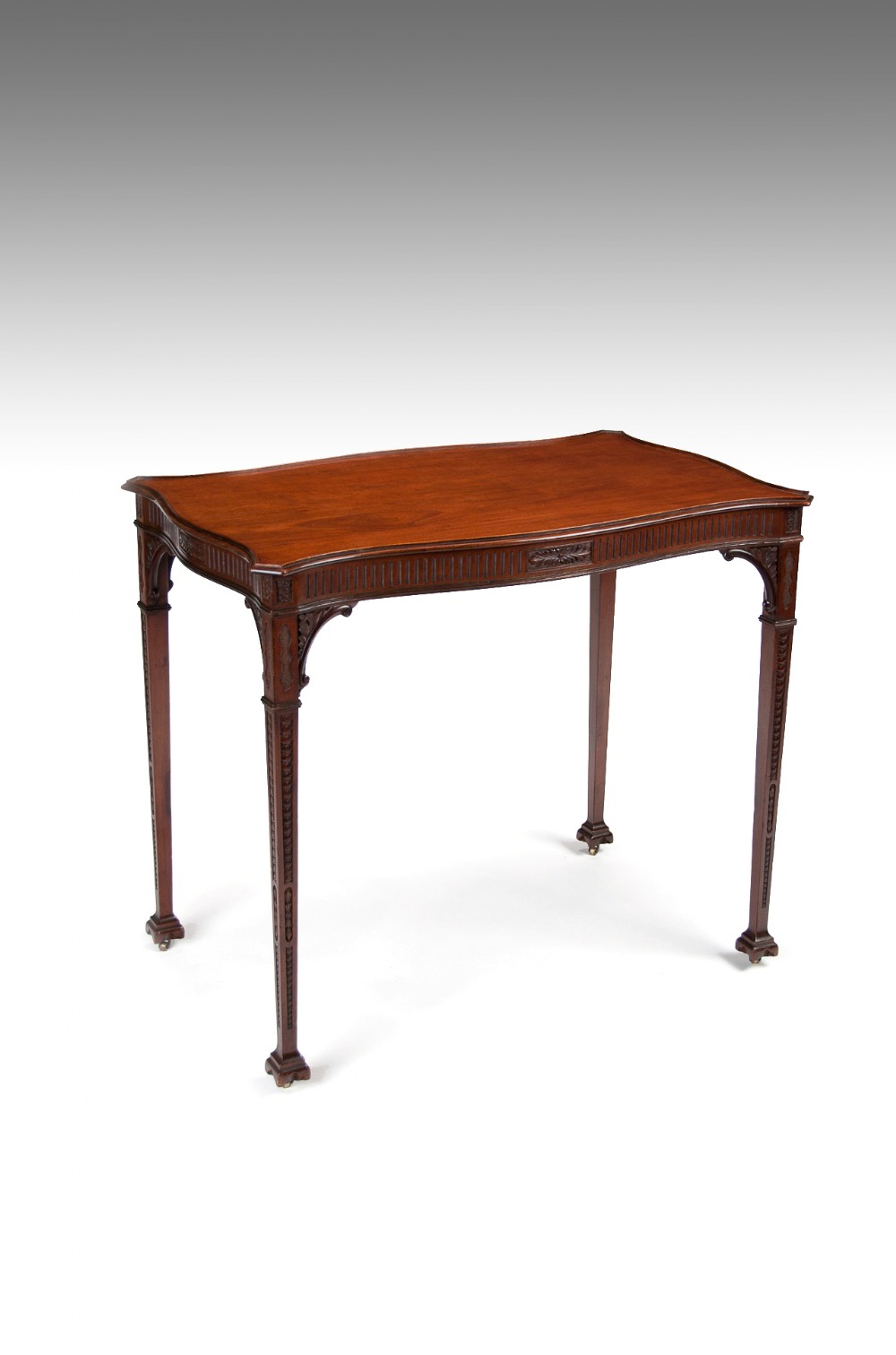 Finely figured Adam Style 19th Century Mahogany Silver Table 