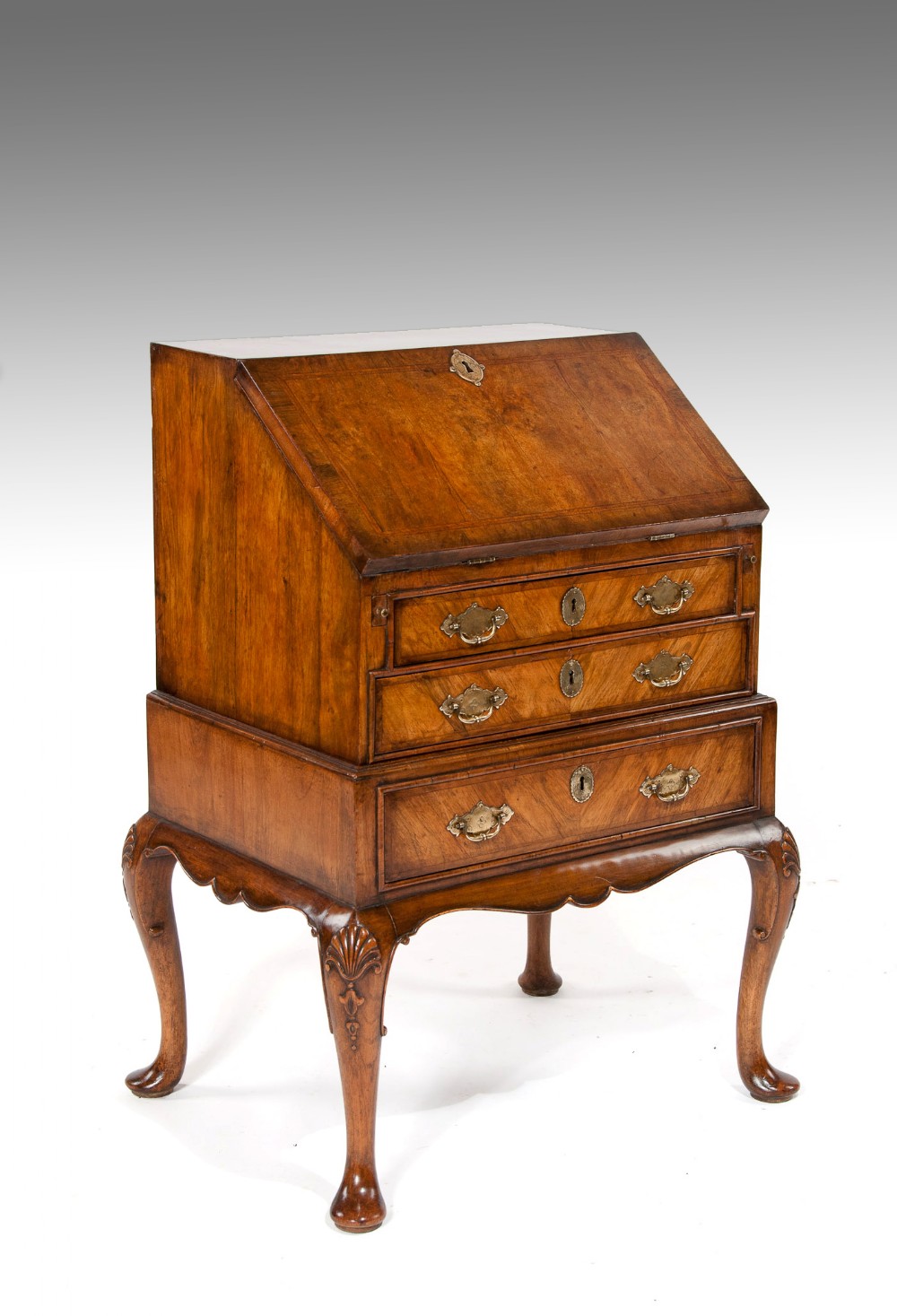 Quality Walnut Bureau on Stand Late 19th Century 