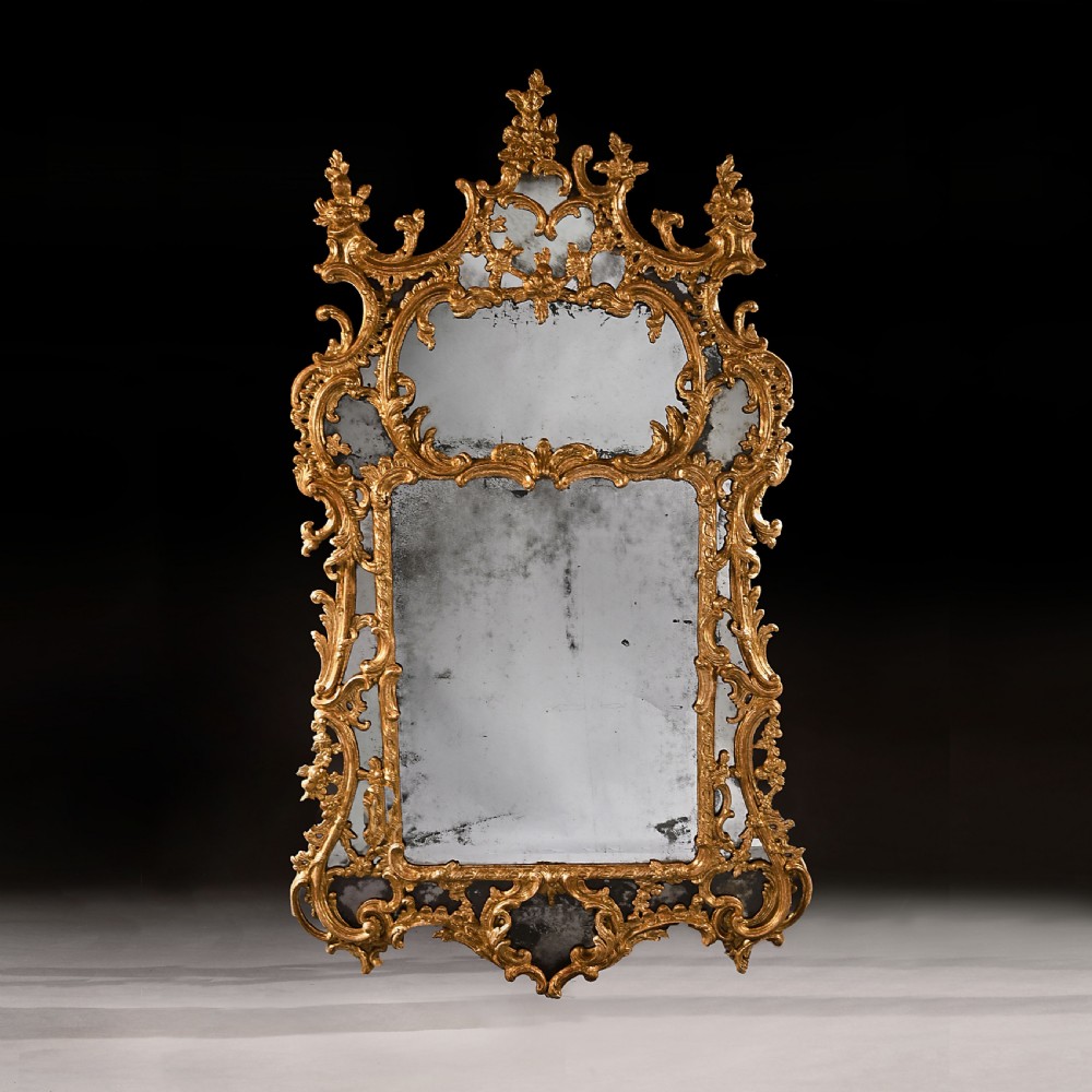 Exceptional Mid 18th Century George II Carton Pierre Gilt Mirror in the Manner of John Linnell View II
