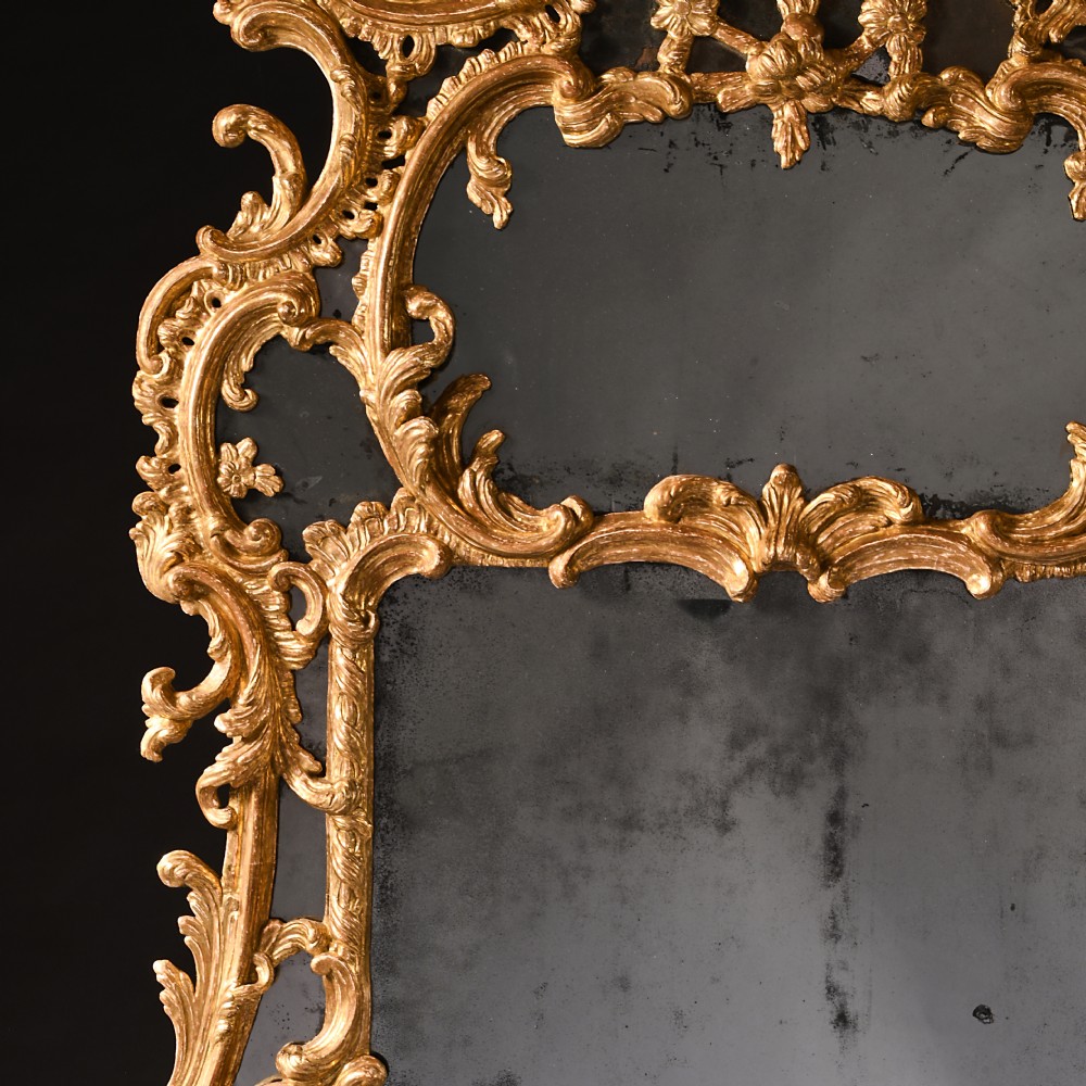 Exceptional Mid 18th Century George II Carton Pierre Gilt Mirror in the Manner of John Linnell View V